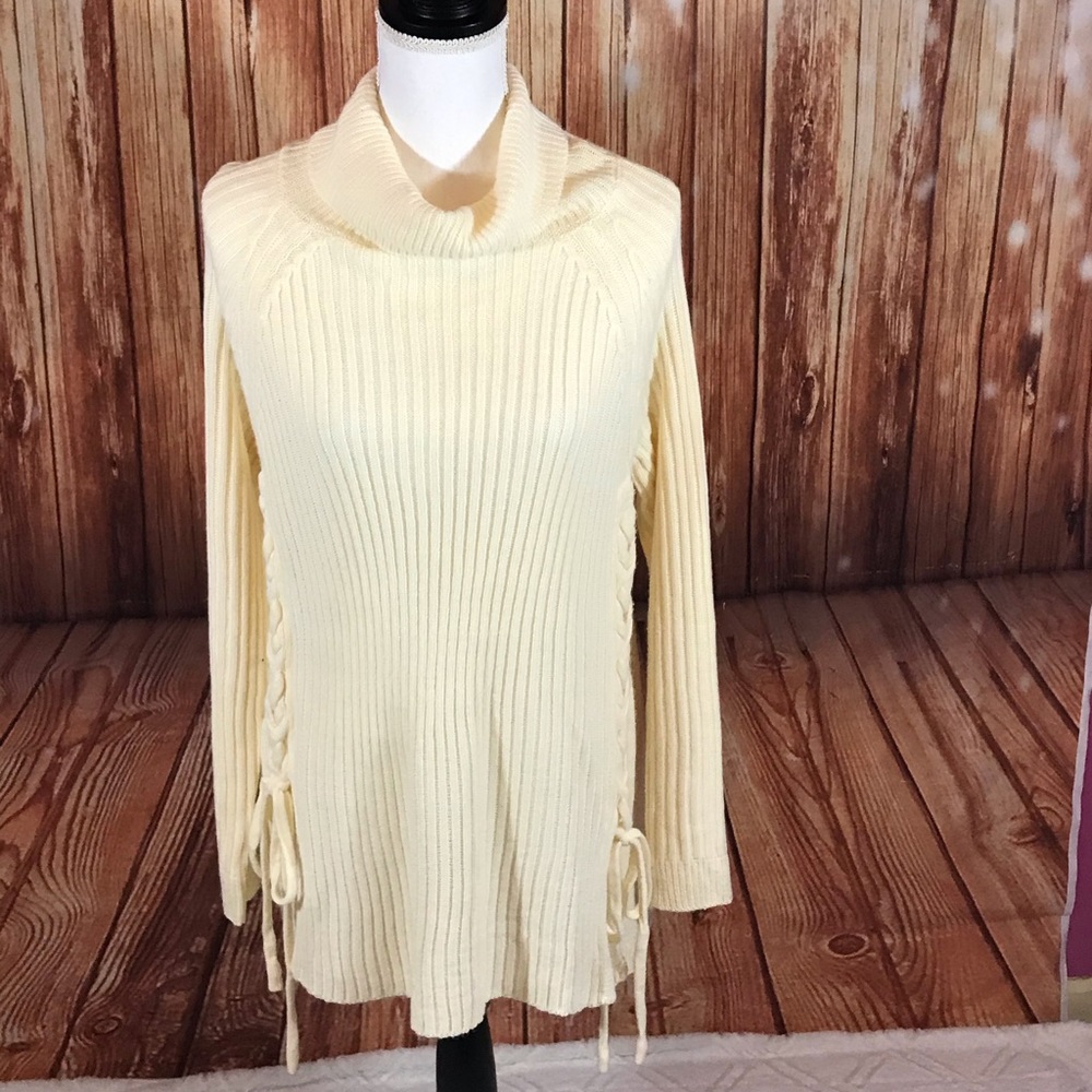 Lace up Tunic Sweater